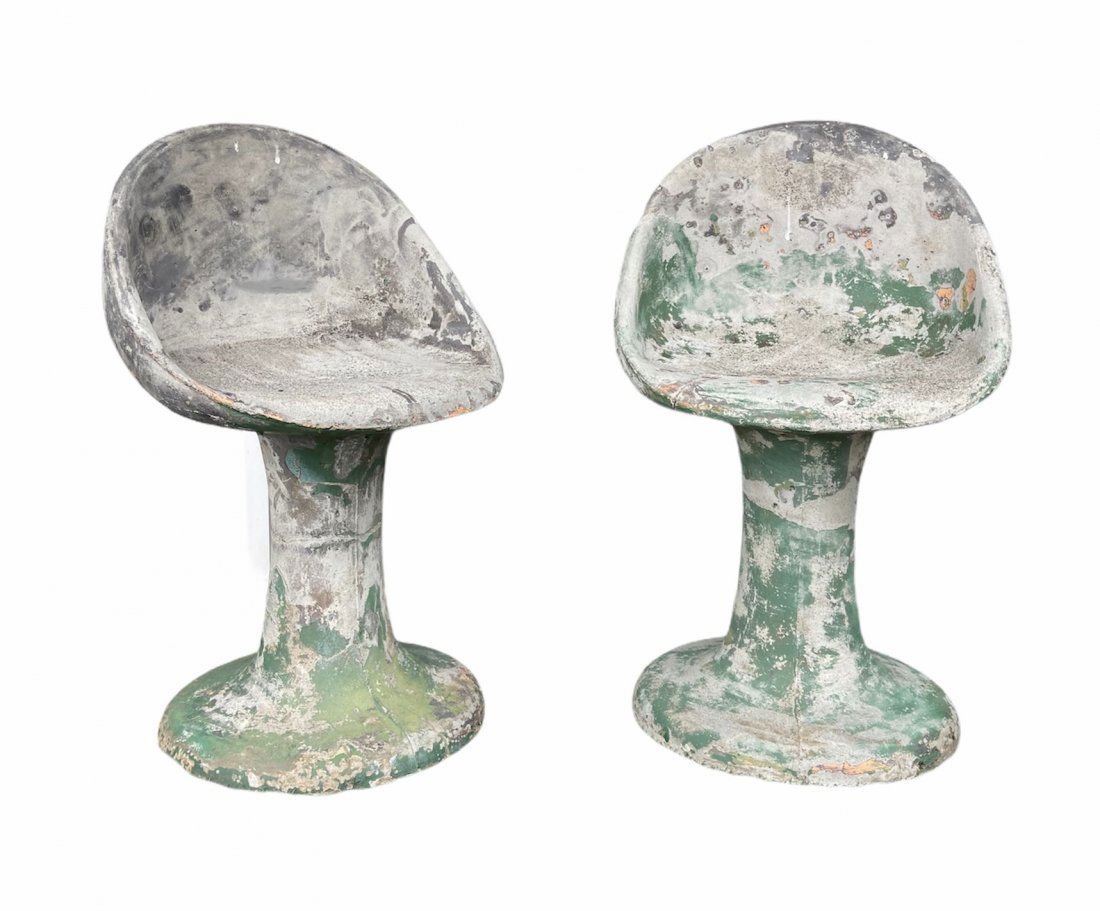 Pair Of Willy Guhl Concrete Garden Chairs (1 of 5)