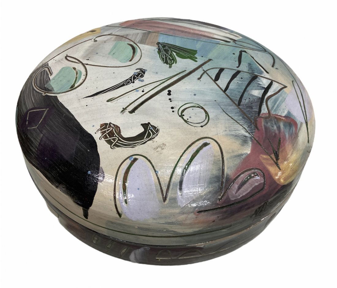 1980's Modernist Ceramic Lidded Box, Signed On Bottom (1 of 4)