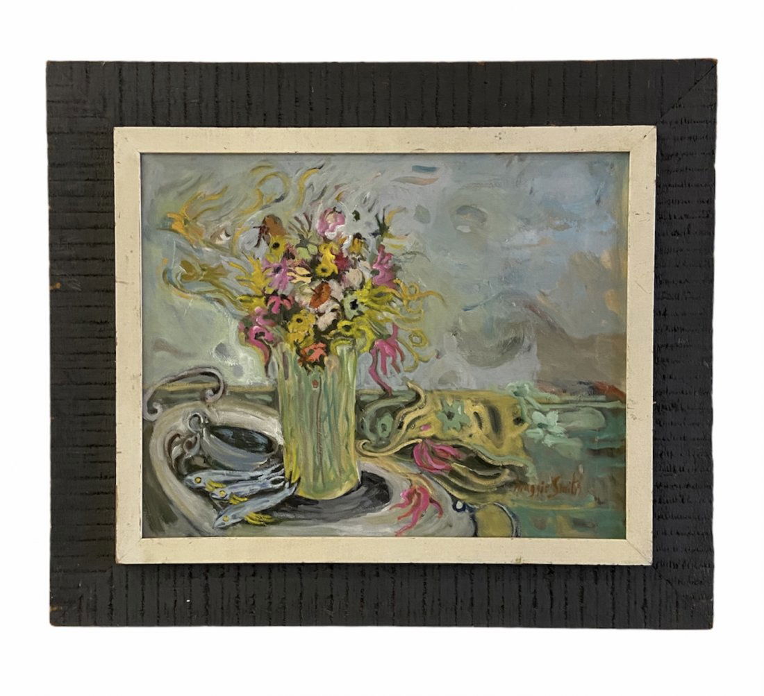 American Modernist Still Life Of Flowers, Signed (1 of 3)