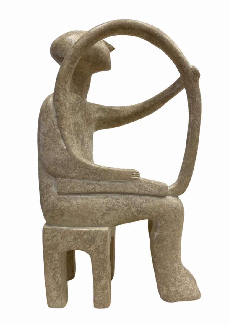 Modernist Ceramic Sculpture Of A Seated Figure, Signed (1 of 5)
