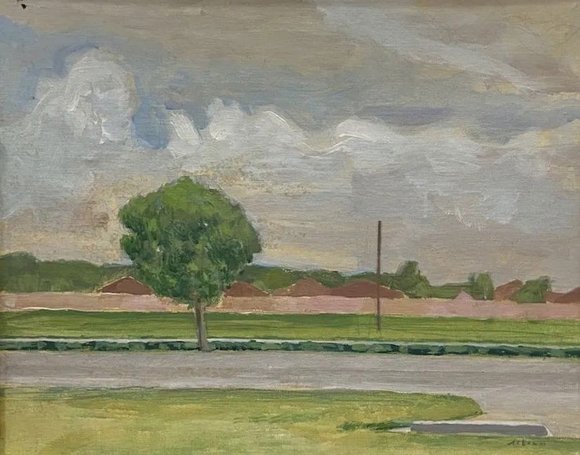 American Impressionist Landscape/ Houses, Signed (1 of 4)