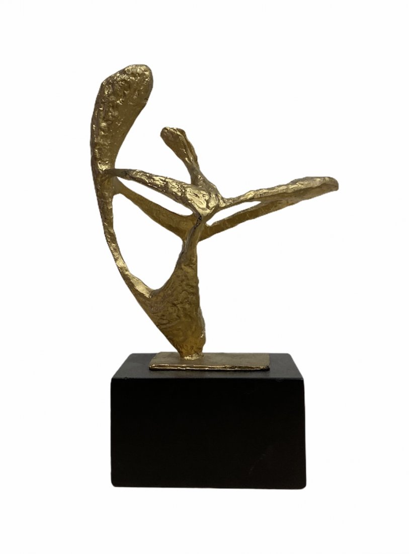 Mid-Century Modern Gold Painted Metal Sculpture (1 of 4)