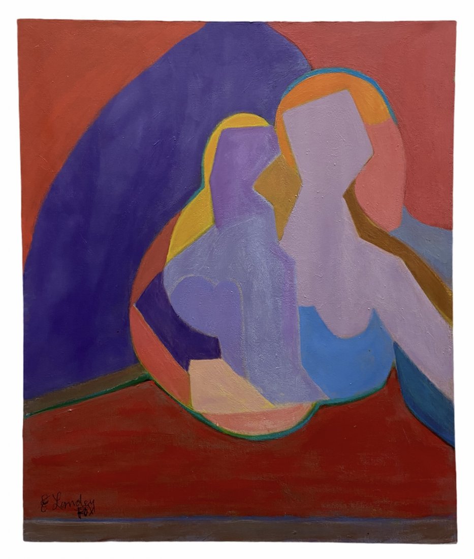 1970's Figural Abstract, Signed Landey Fox (1 of 3)