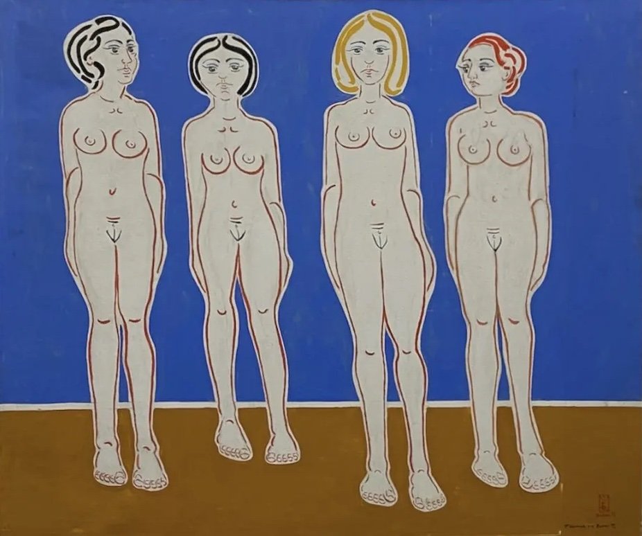 THOMAS BARNETT (20th c, American) Four Nudes (1 of 3)
