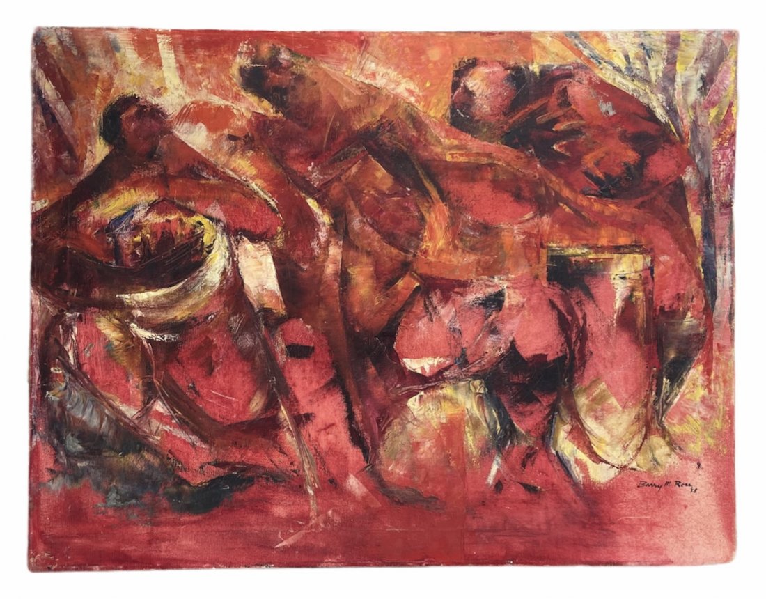 BARRY ROSS (20th c, American) MCM Abstract Dated 1958 (1 of 3)