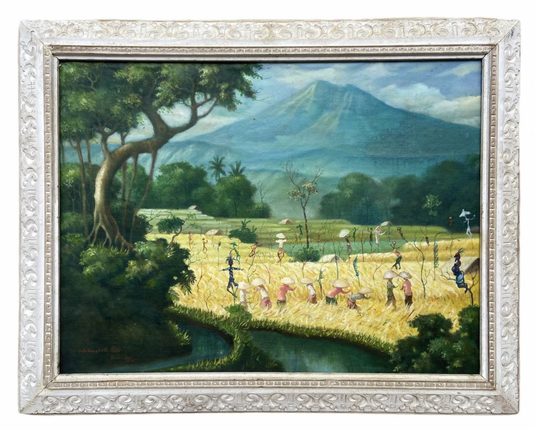 I WAYAN LOTRA (20th c, Indonesia) Farm Scene (1 of 3)