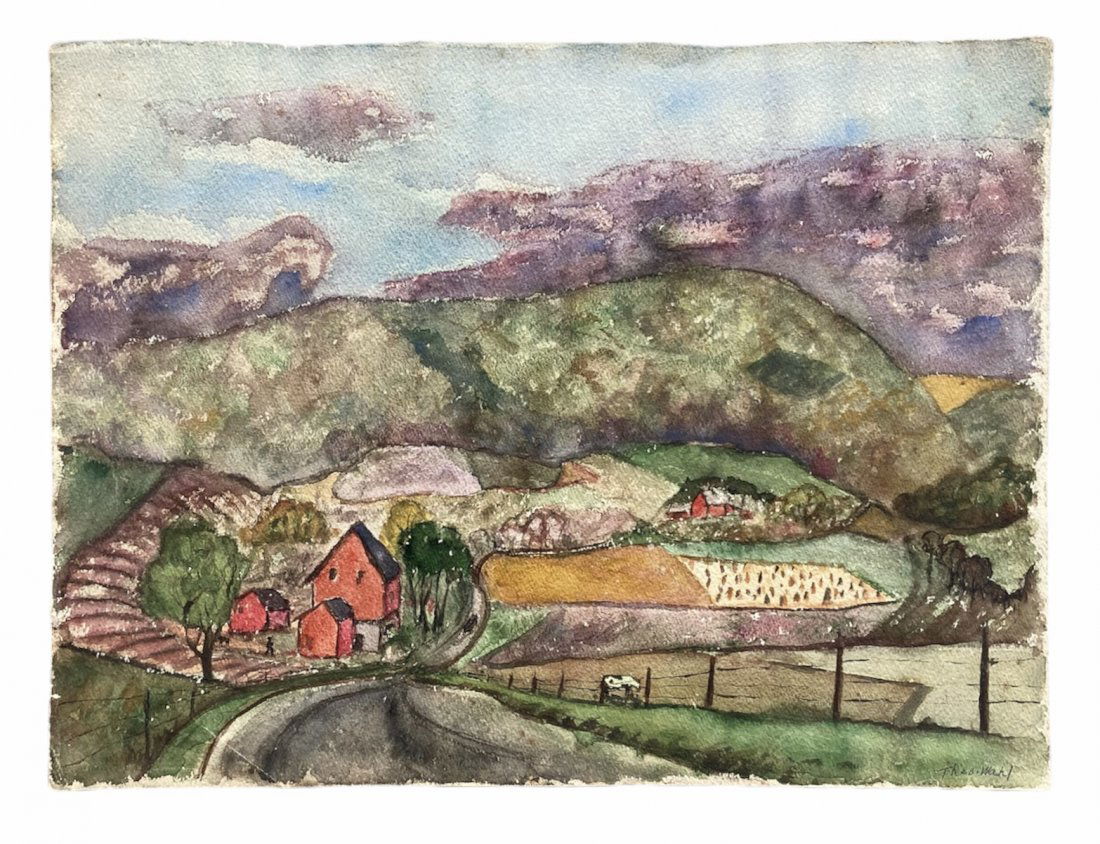 THEODORE WAHL (1903-1990, New Jersey) WPA Landscape (1 of 2)