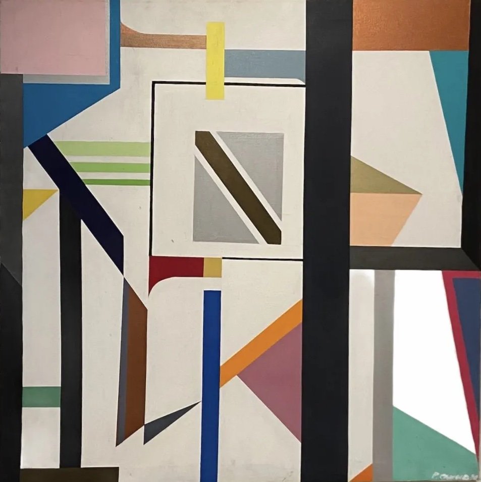 PAM CANNON (20th c, American) Geometric Abstract (1 of 3)