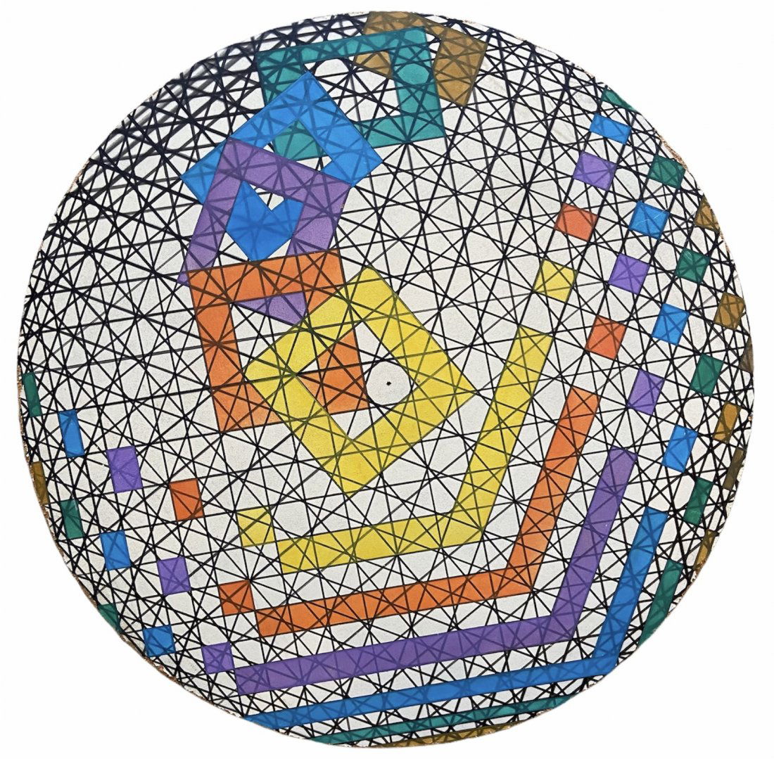 Mid-Century Modern Geometric Abstract Sphere, Signed (1 of 2)