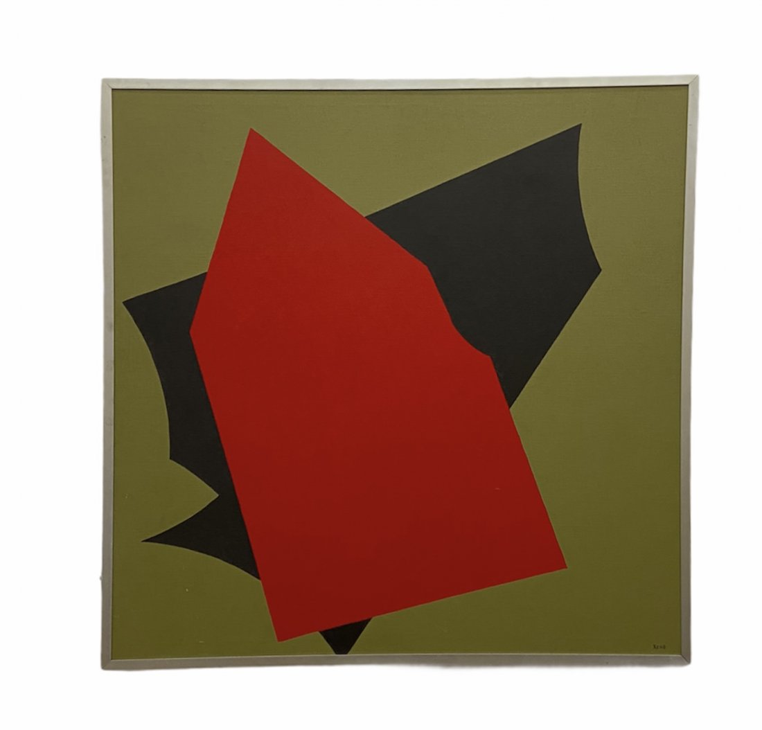 Mid-Century Modern Hard Edge Abstract, Signed (1 of 3)