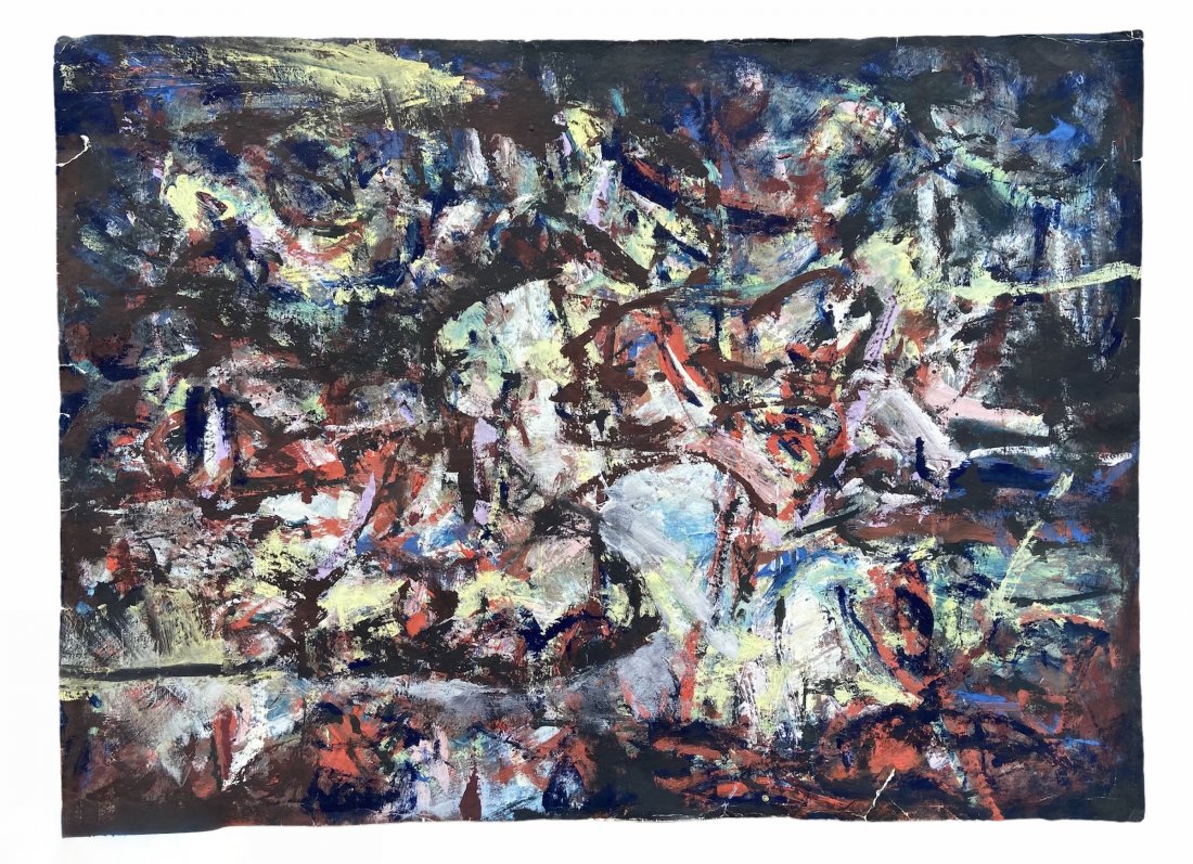 MILAN KLIMES (20th c, Czech Republic): Gouache on paper 36 1/2 x 26 in