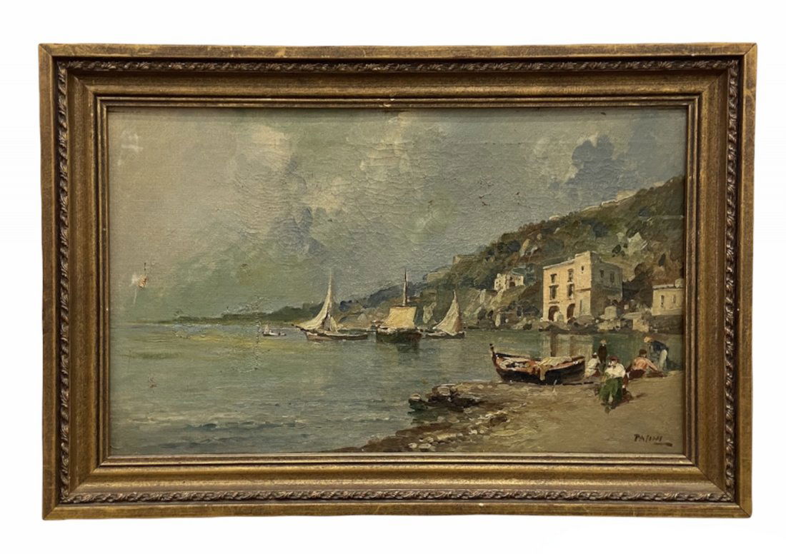 Early 20th c Impressionist Italian Coastal Scene Signed (1 of 4)