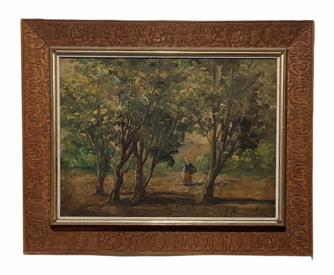 APOSTOLOS LEFKADIOS (1910-1979, Greek): Oil on board 15 1/2 x 11 1/2 in, 20 1/2 x 16 1/2 in (framed). Apostolos Lefkadios. *Located and shipped from our Margate City, NJ location
