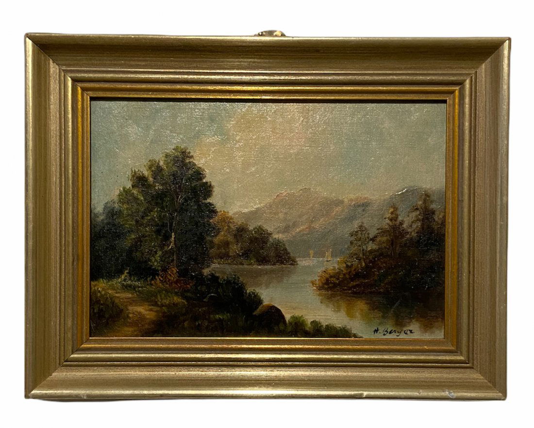 HEINRICH BERGER (b. 1898, Germany) Landscape: Impressionist landscape 10 x 7 in., 12 1/2 x 9 1/2 in. (framed). Munich artist. Old Munich School artist.