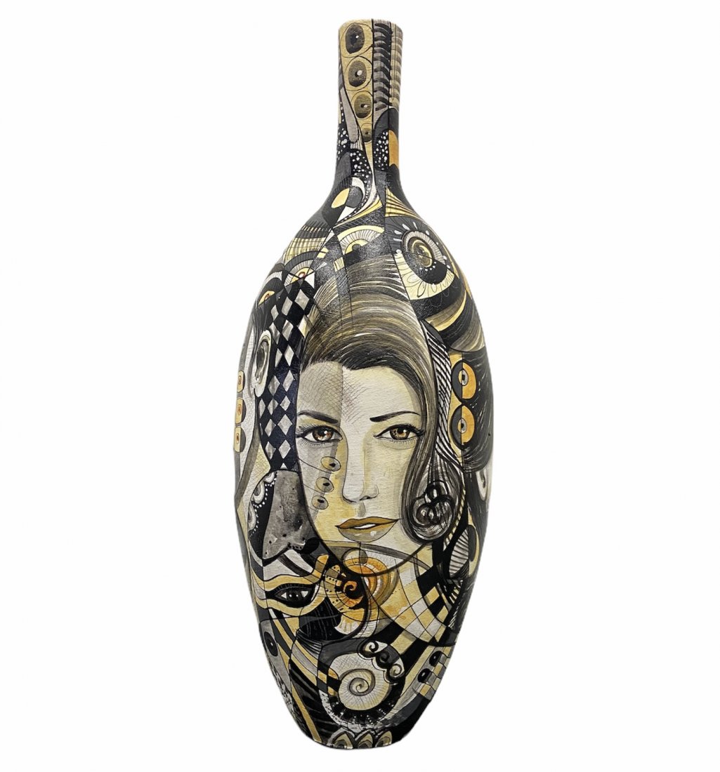 Hand Painted Ceramic Vase Nicaragua , Signed (1 of 5)