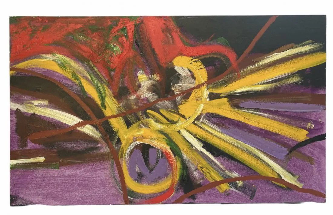 Large Mid-Century Modern Abstract, Signed (1 of 2)