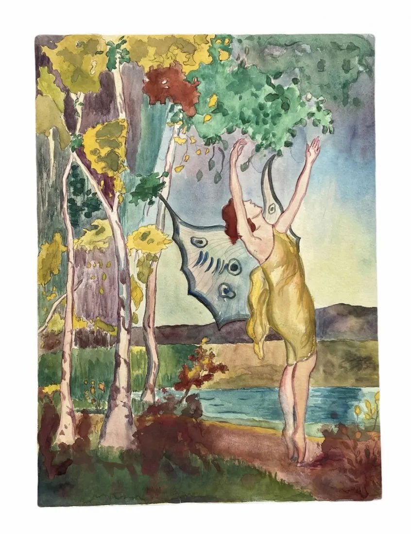 1920's Art Nouveau Illustration, Fantasy Scene (1 of 2)