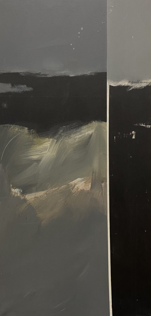 Mid-Century Modern Black & White Abstract, Signed (1 of 5)