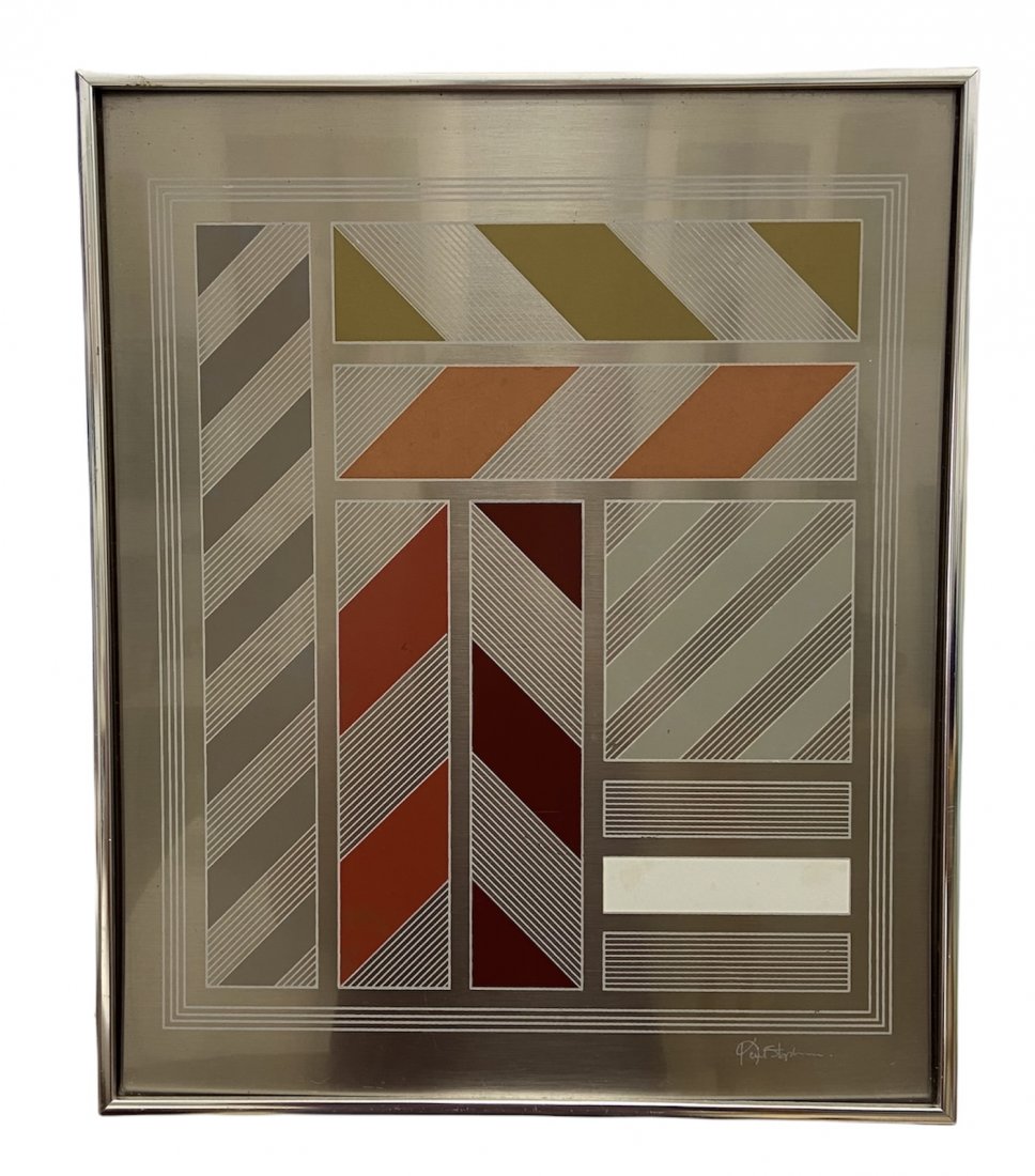 Greg Copeland Mirrored MCM Geometric Abstract, Signed (1 of 3)