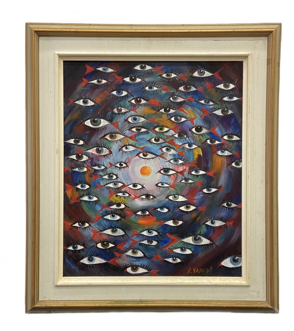 Mid-Century Modern Russian Abstract, Signed (1 of 3)