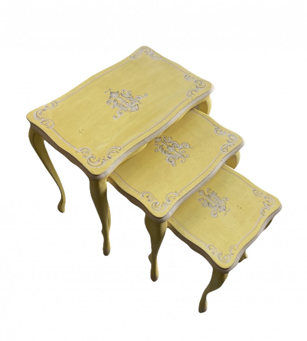 Painted Decorated Venetian Style Italian Nesting Tables (1 of 4)