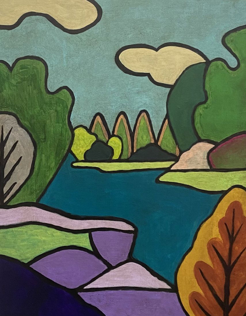 TIM RAY FISHER (b. 1969, Indiana) Fauvist Landscape (1 of 2)