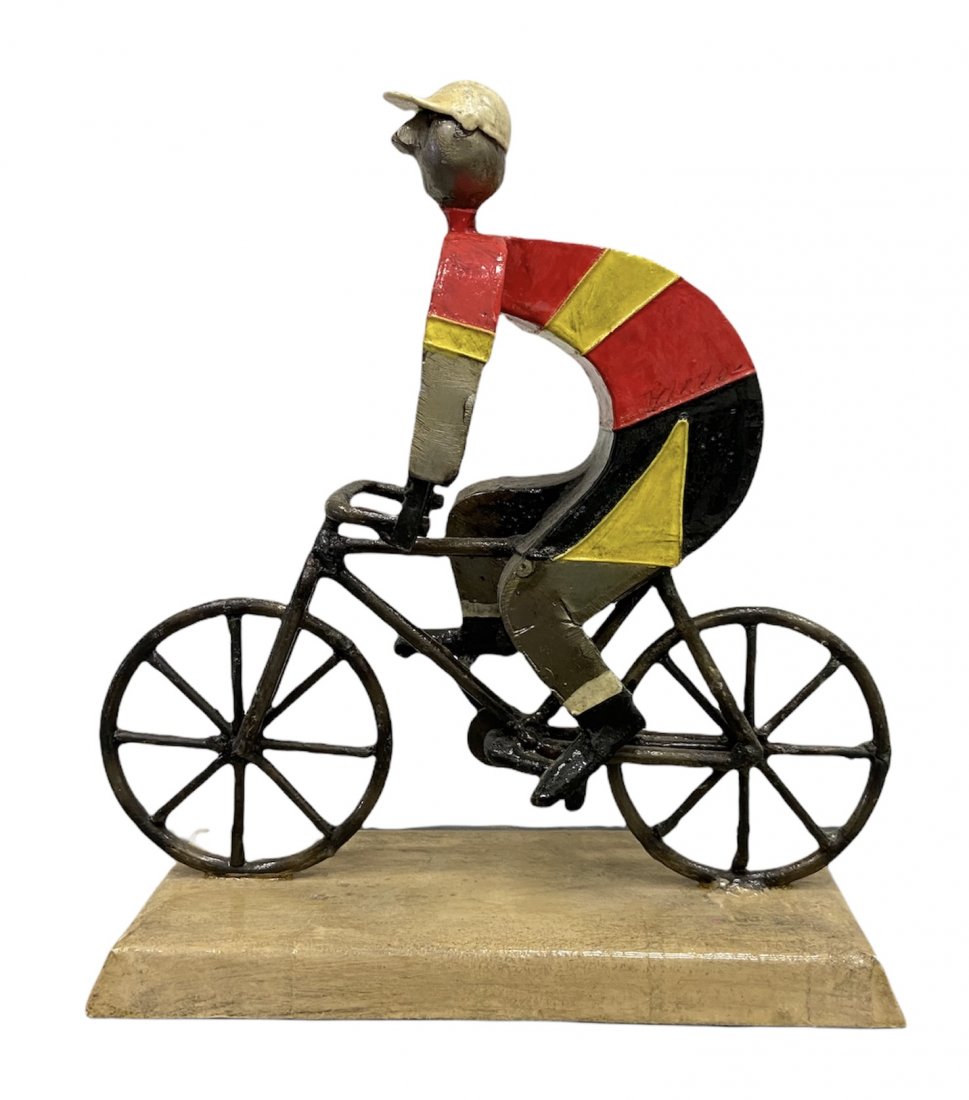 MANUEL FELGUEREZ (1928-2020, Mexico) Bicycle: Metal sculpture 9 x 7 x 3 1/2 in