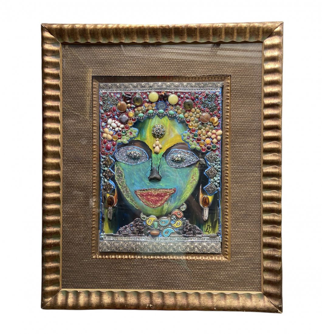 Latin American Modernist Mixed Media Collage, Signed (1 of 2)