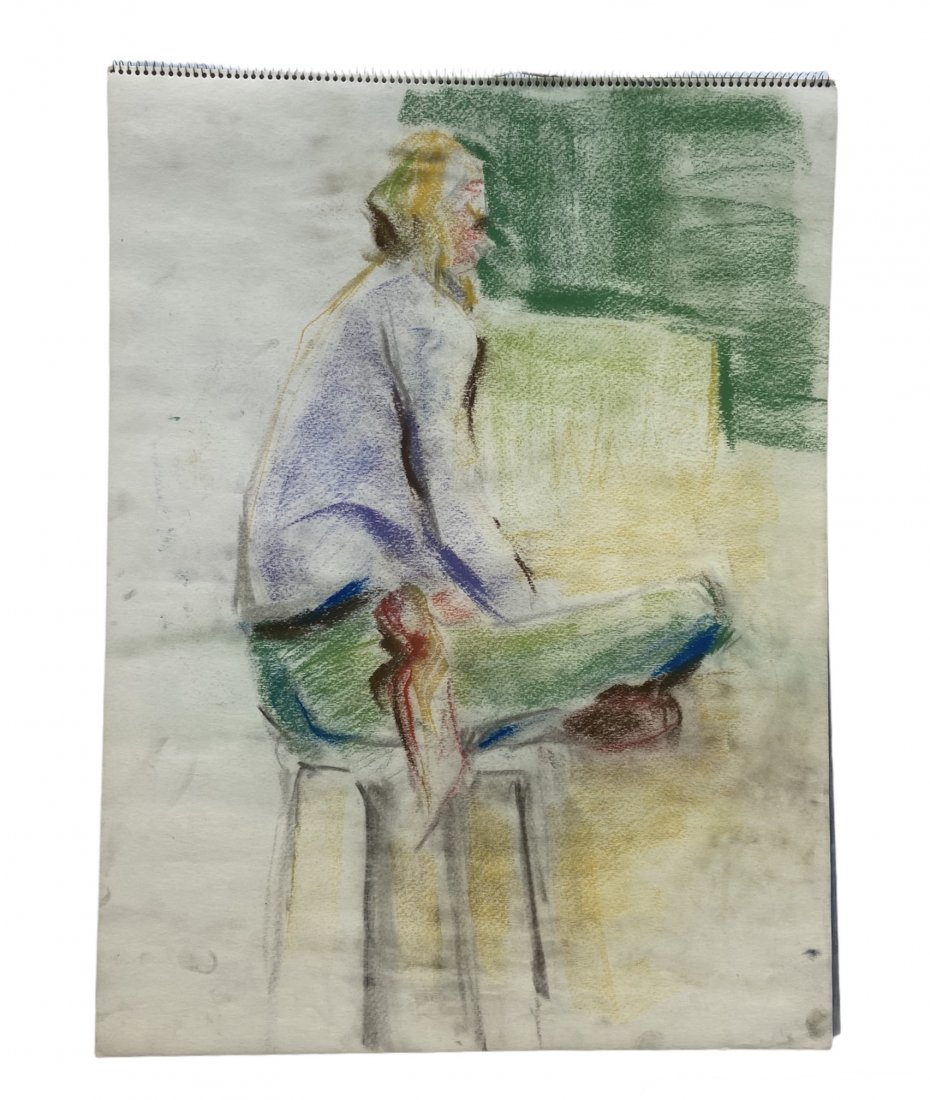 BARBARA YETERIAN (20th c, American) Sketchbook: Works on paper 18 x 24 in. About 9 pages of drawing, some more detailed than others. Sold as is