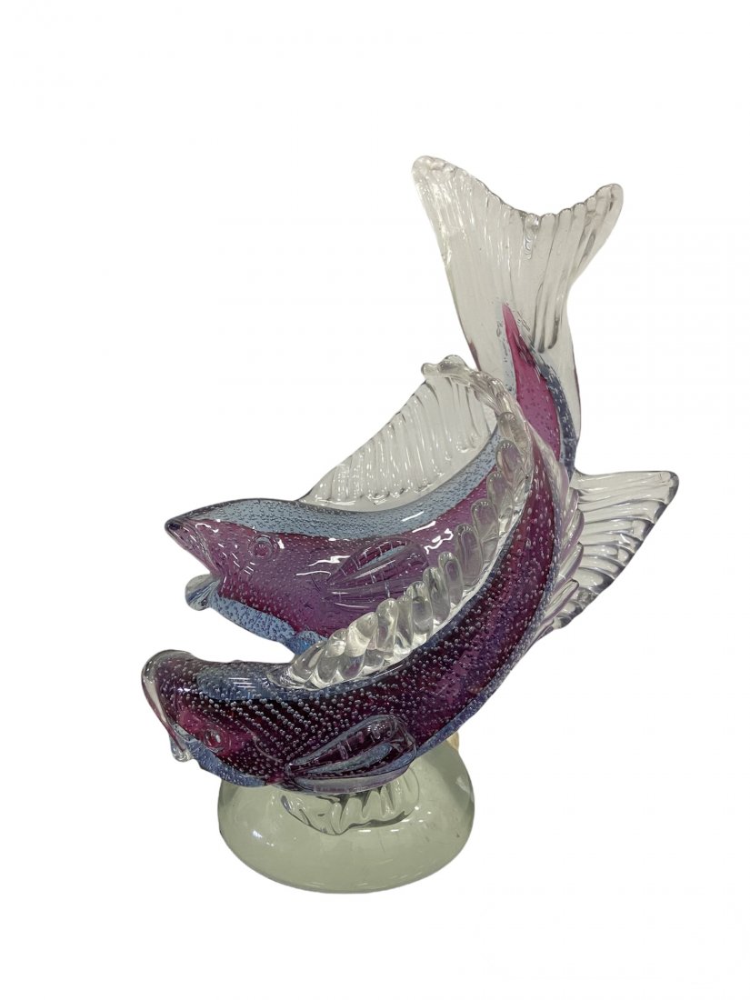 Alfredo Barbini Murano Glass Double Fish Sculpture (1 of 6)