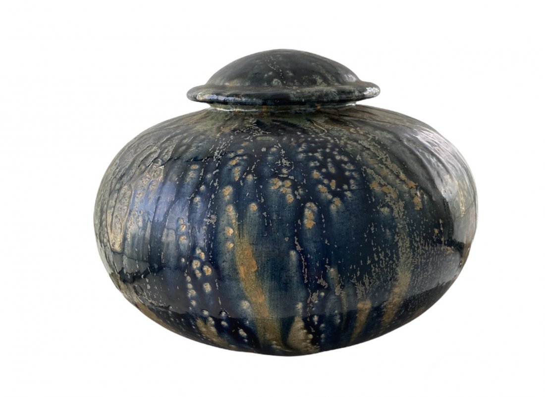 Studio Pottery Large Glazed Covered Vase Signed Levine (1 of 6)