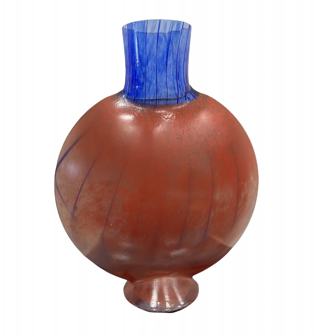Kosta Boda Red & Blue Art Glass Decorative Vase (1 of 3)