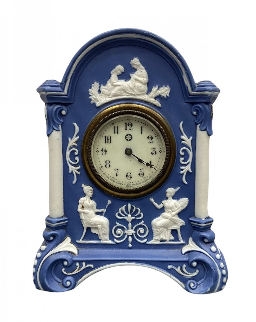 Vintage Blue & White Schafer & Vater Clock (1 of 4)