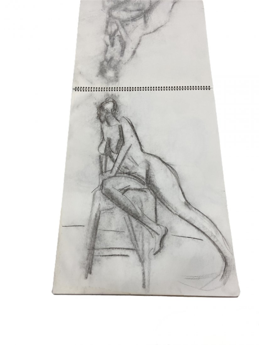BARBARA YETERIAN (20th c, American) Portfolio: About 30 pages with drawings. Mostly nudes 18 x 24 in