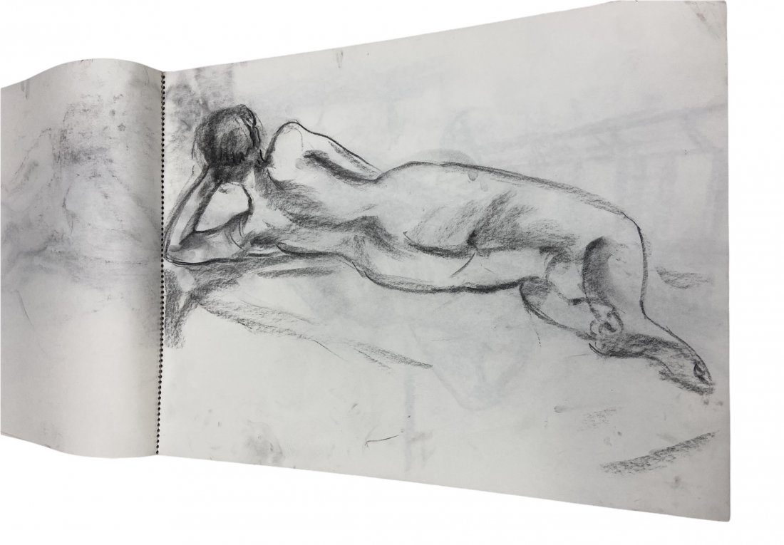 BARBARA YETERIAN (20th c, American) Sketchbook: 7 pages of drawings 18 x 24 in