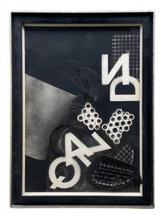 Mid-Century Photogram Manner Of Laszlo Moholy-Nagy: 25 x 18 1/2 in (framed). Style of Laszlo Moholy-Nagy