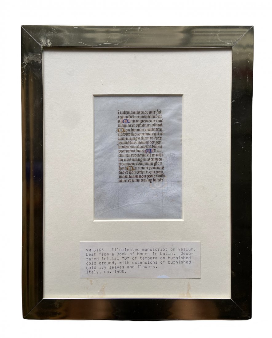 Circa 1400 Italian Illuminated Manuscript On Vellum (1 of 3)