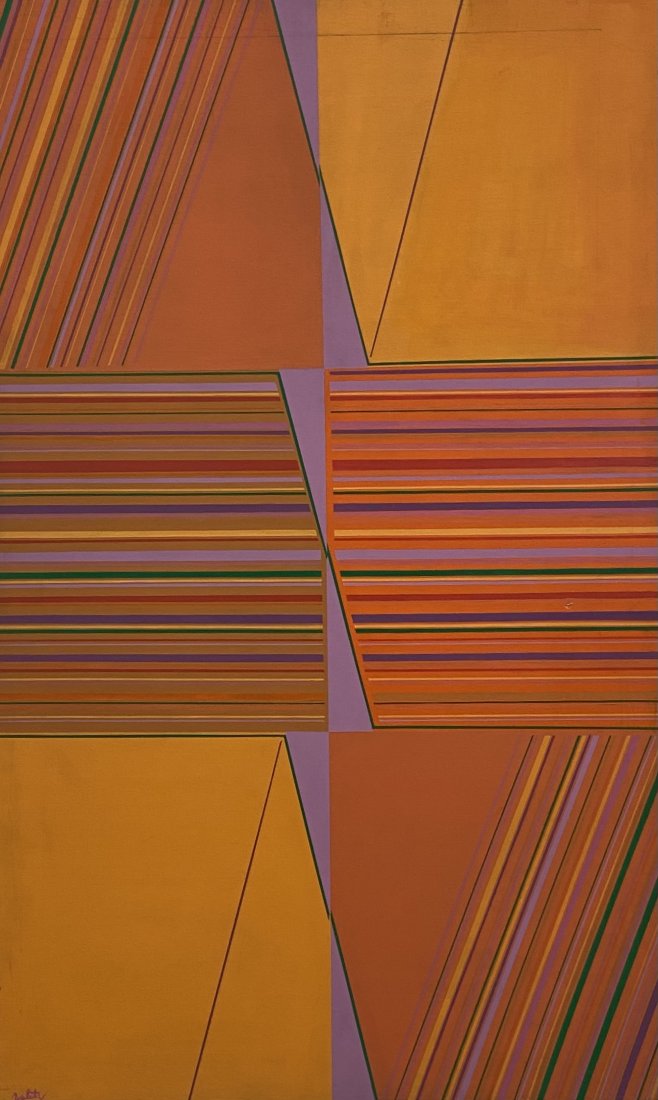 1980's Hard Edge Abstract, Illegible Signature (1 of 4)