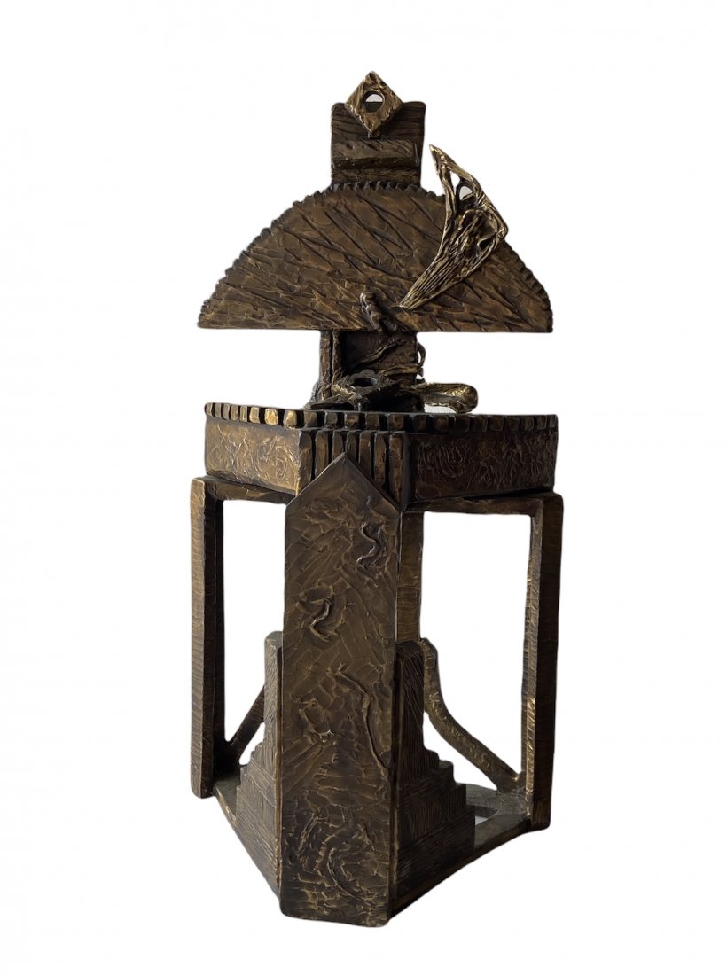 Heavy Native American Brutalist Bronze Sculpture (1 of 6)