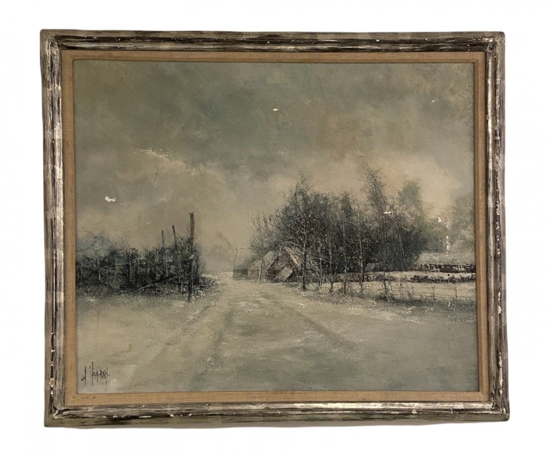 FRANCOIS IZARNY (b. 1952, France) Winter Landscape: French Impressionist. Oil on canvas 28 1/2 x 23 1/2 in., 32 x 27 in. (framed). Francis of Izarny was a French painter born in 1952. The work of Francis of Izarny shows the creative force of his work, 