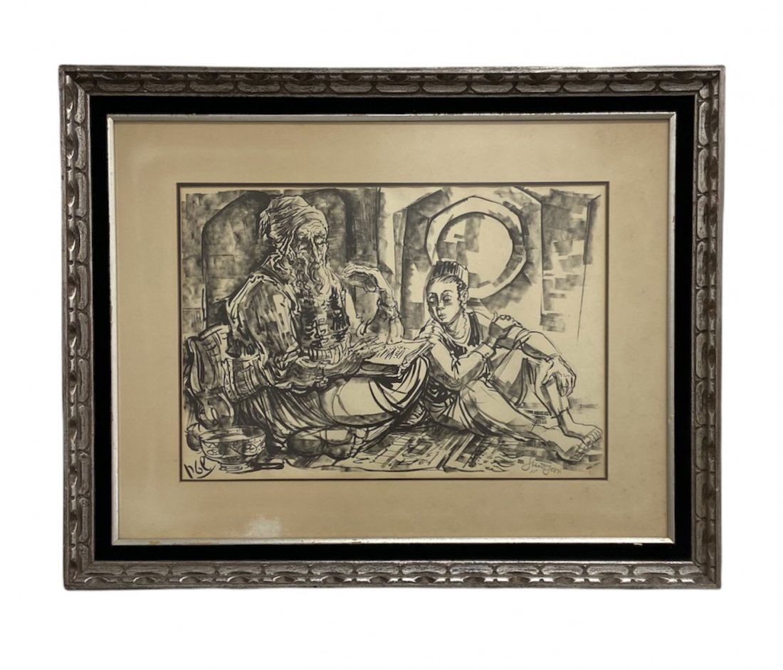 JOSSI STERN (b. 1923, Israeli) Reading Scripture (1 of 4)