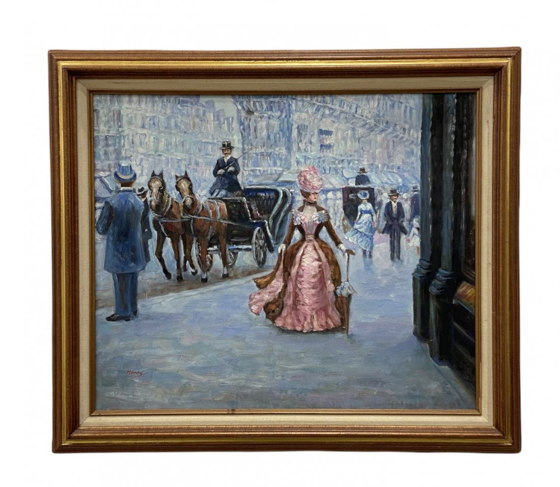 Vintage Impressionist Paris Street Scene Signed (1 of 3)