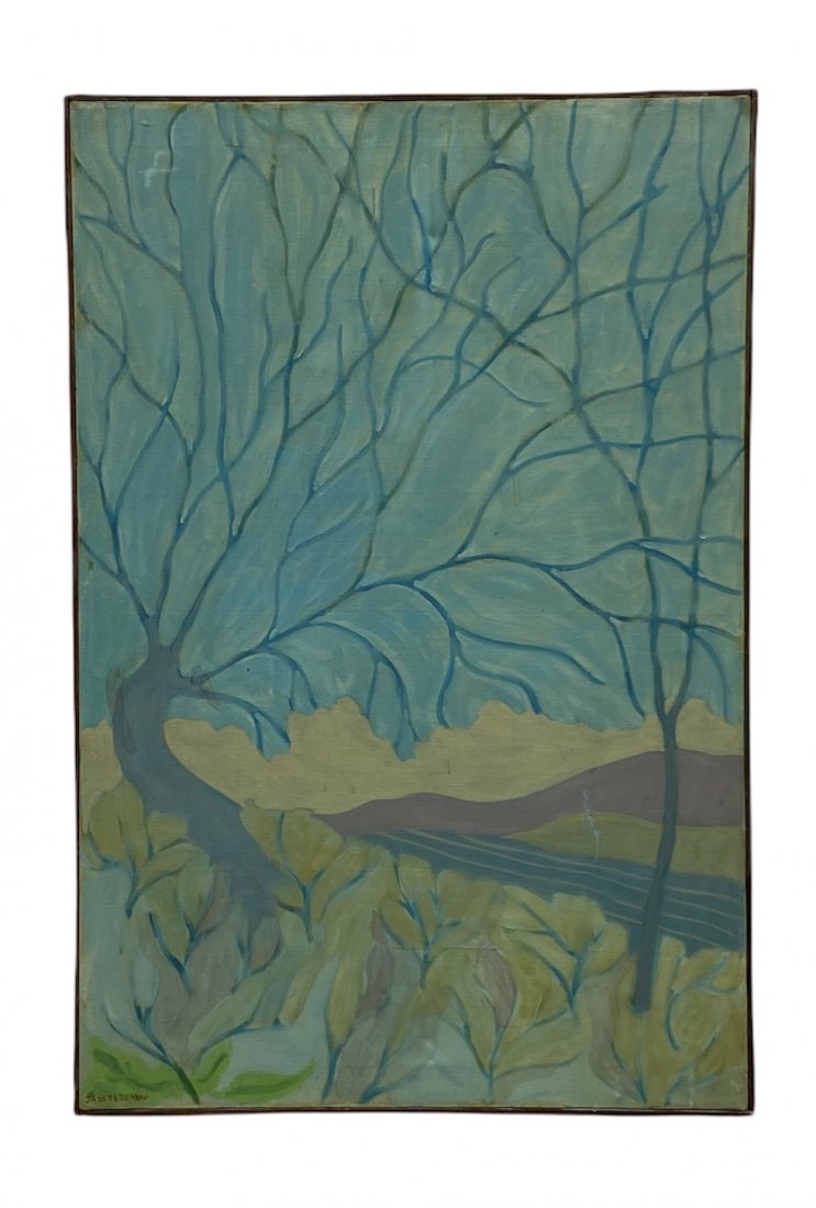 Mid-Century Modern Landscape, Signed (1 of 3)