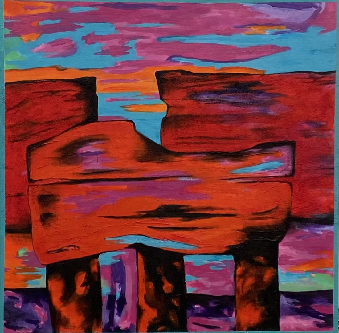 Mid-Century Modern Futurist Abstract, Unsigned (1 of 3)