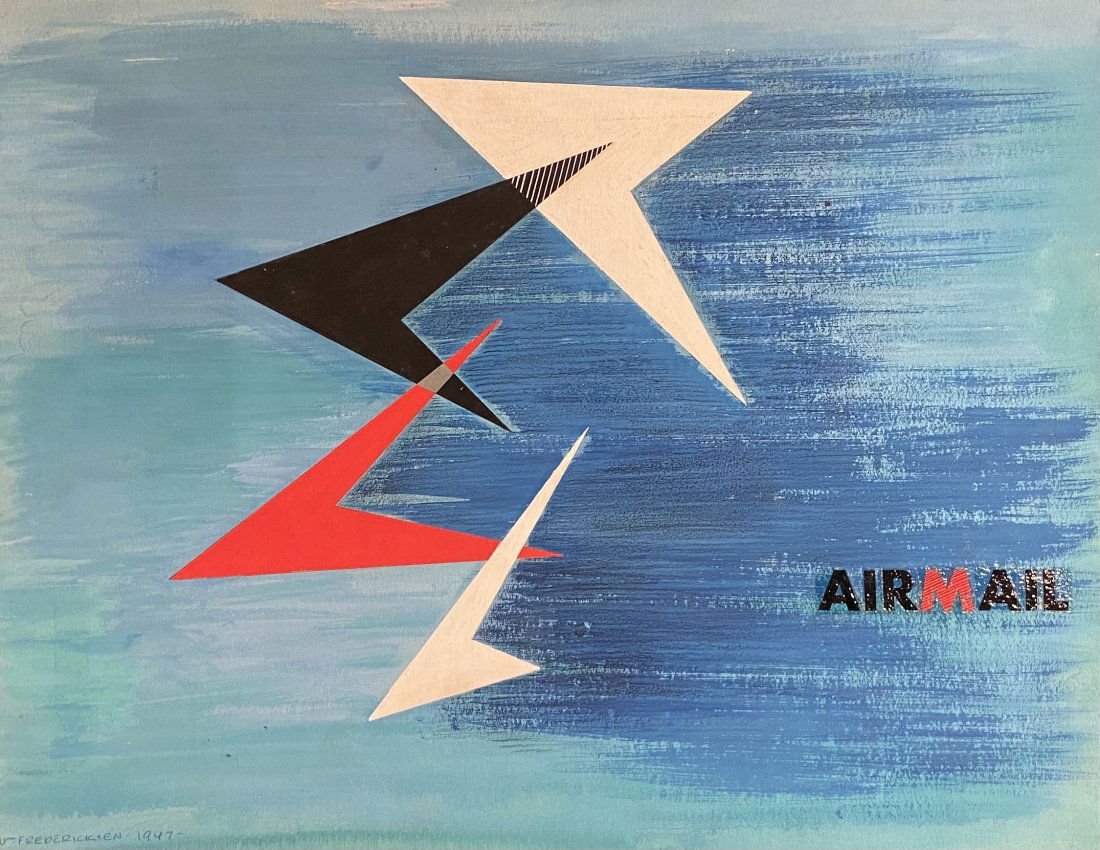 WILLIAM FREDERICKSEN (1914-2010, Norway) Air Mail (1 of 3)