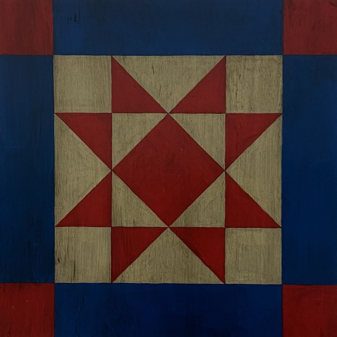 TIM RAY FISHER (b. 1969, Indiana) Geometric Abstract: Acrylic on board 12 x 12 in