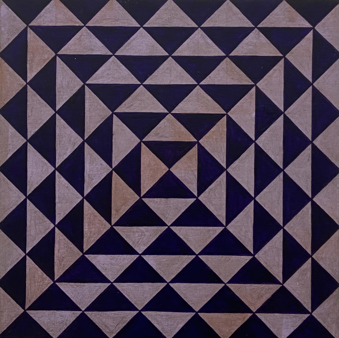 TIM RAY FISHER (b. 1969, Indiana) Geometric Abstract: Acrylic on board 12 x12 in