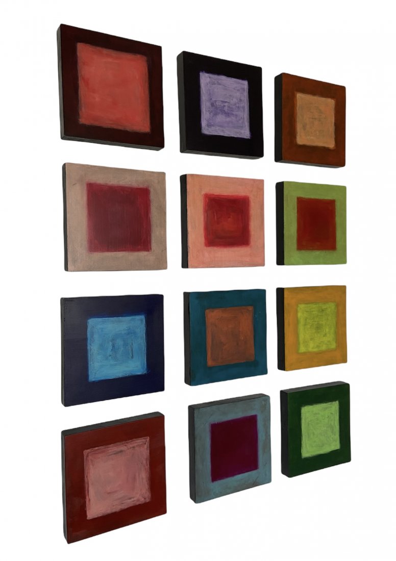 TIM RAY FISHER (b. 1969, Indiana) Abstracts: 12 works. Acrylic on board 10 x 10 in