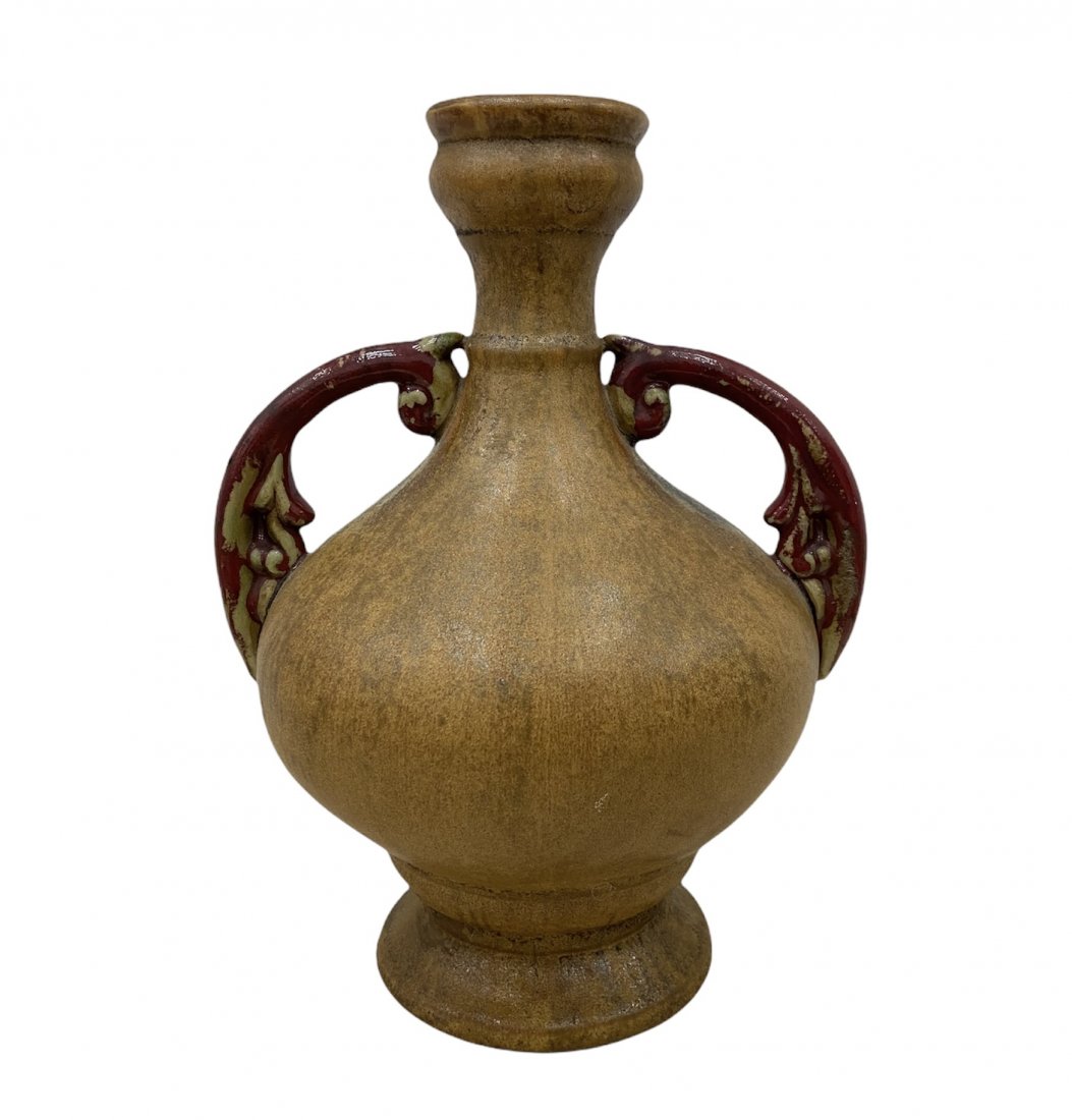 Studio Pottery Modernist Double Handled Vase, Signed (1 of 5)