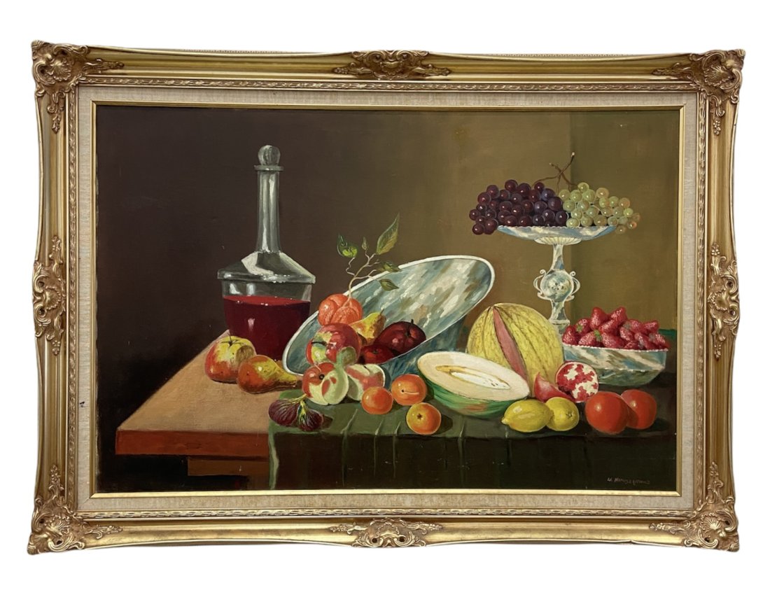 WALTER HANUSZKIEWICZ (20th c, Poland) Still Life: Oil on canvas 36 x 24 in, 42 x 30 in (framed)